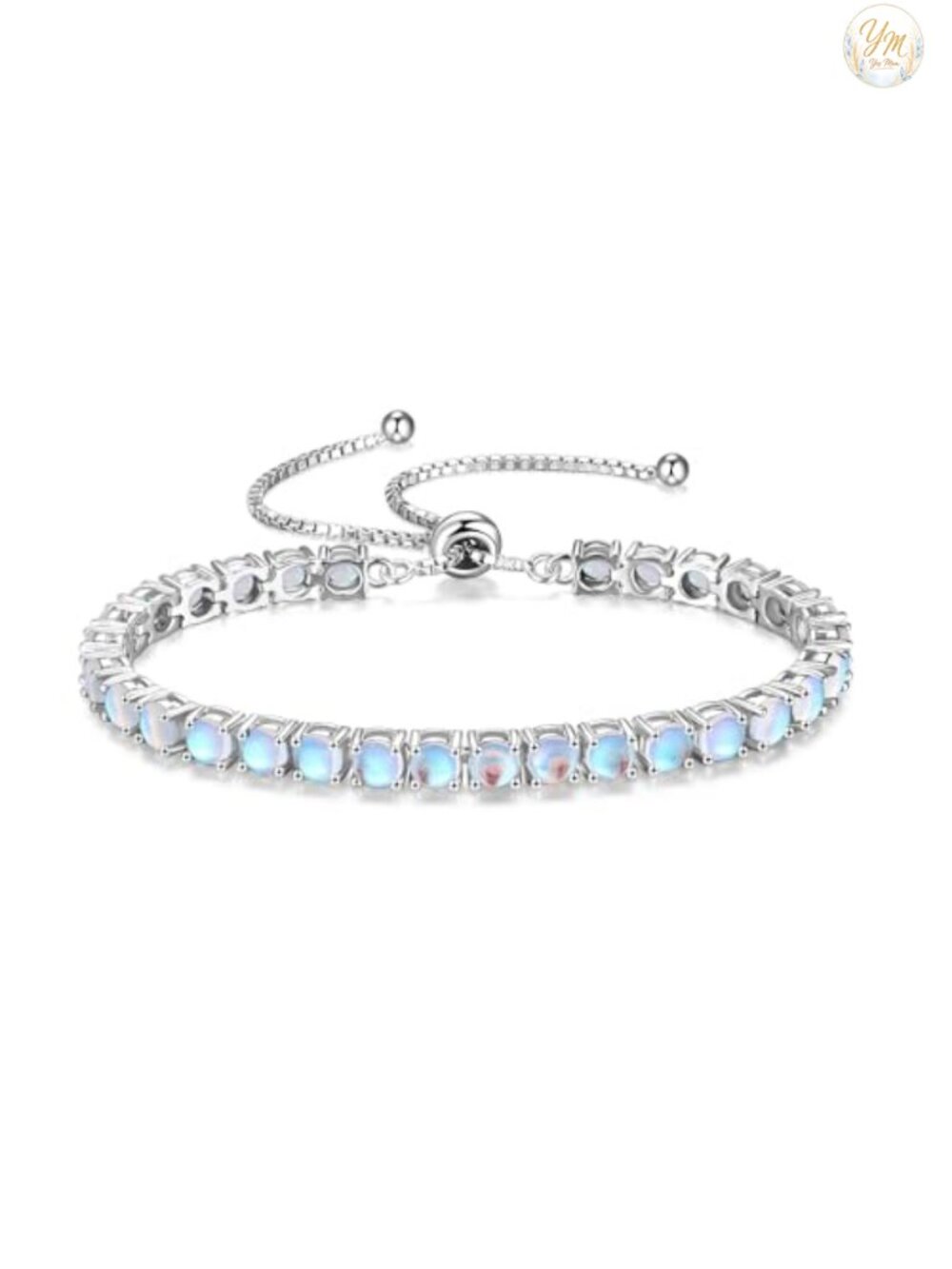 Sterling Silver Tennis Bracelet Adjustable Bolo Chain Fine Jewelry Gift for Her